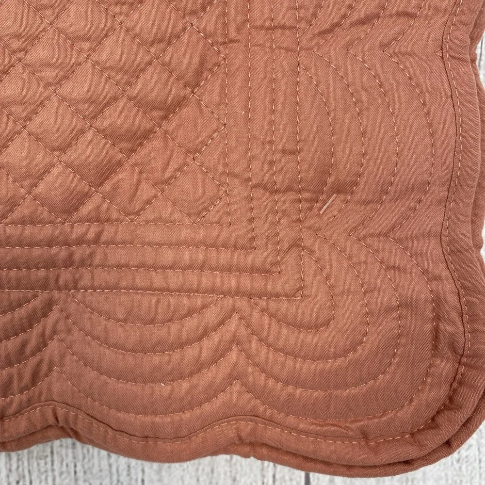 Nicole Miller Placemats (Set of 6) Dusty Rose Terracotta Quilted Diamond Holiday